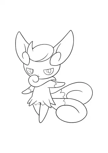 Pokémon Meowstic Female coloring page