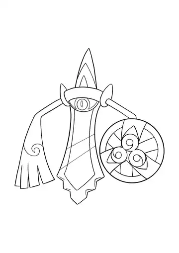Pokémon Aegislash Blade Form coloring page