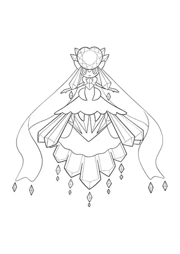 Pokémon Mega Diancie coloring page