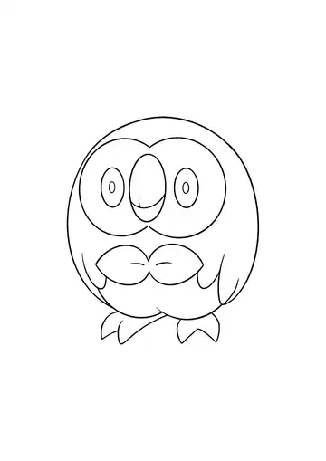 Pokémon Rowlet coloring page