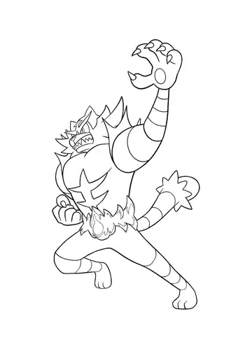 Pokémon Incineroar coloring page