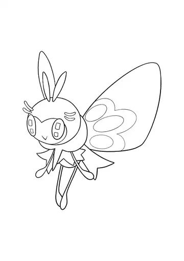 Pokémon Ribombee coloring page