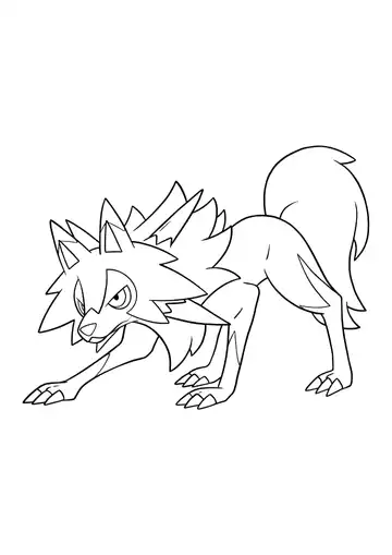 Pokémon Lycanroc Midday Form coloring page