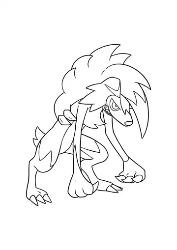Pokémon Lycanroc Midnight Form coloring page