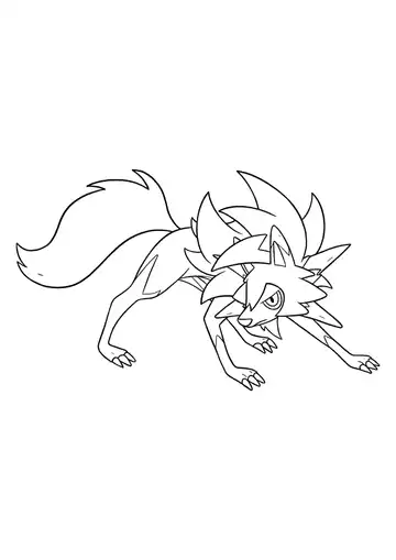Pokémon Lycanroc Dusk Form coloring page