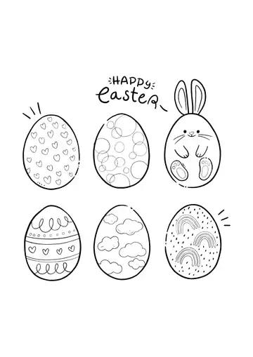 Easter Eggs selection coloring page