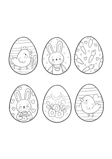 Easter Eggs selection coloring page