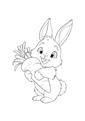 Happy Easter Bunny holding a Carrot