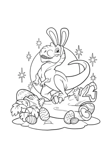 Easter Dinosaur search for Easter Eggs