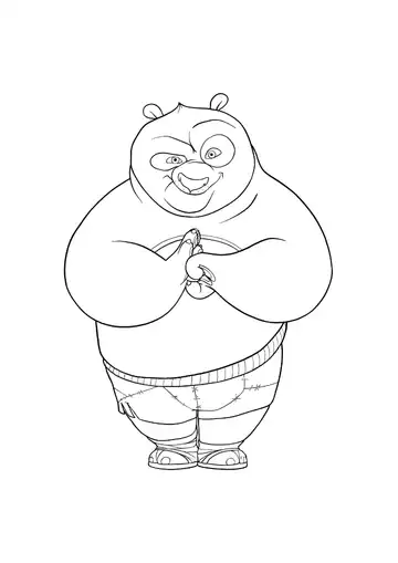 Kung Fu Panda Po Fighting Pose coloring page