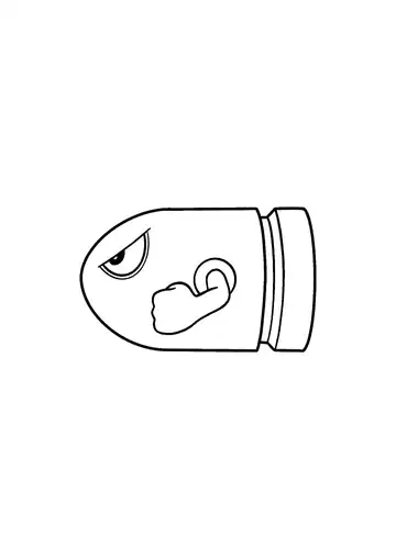 Super Mario Bros. Bullet Bill coloring page