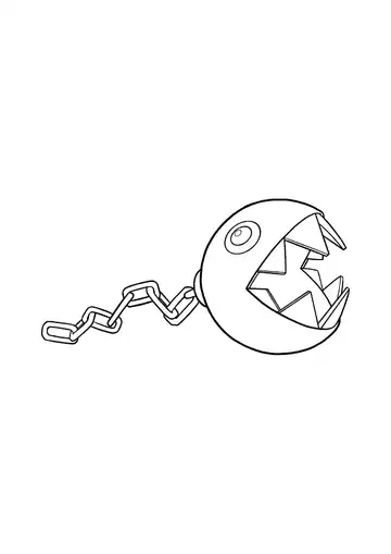 Super Mario Bros. Chain Chomp coloring page