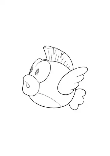 Super Mario Bros. Cheep Cheep coloring page
