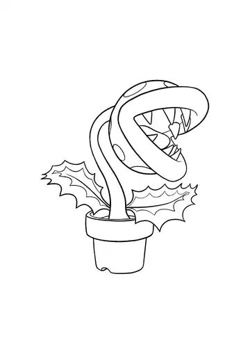 Super Mario Bros. Piranha Plant coloring page