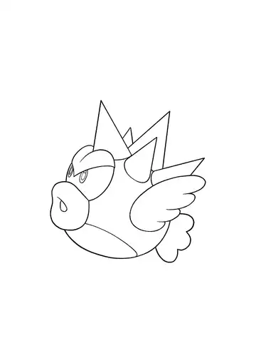 Super Mario Bros. Spiny Cheep Cheep coloring page