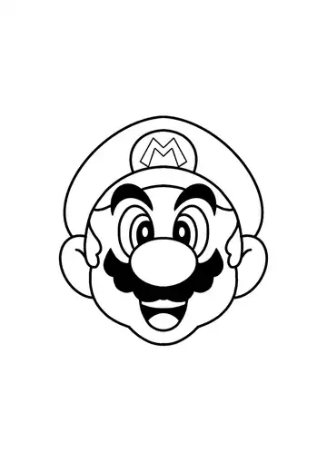 Super Mario Bros. Super Mario Face coloring page