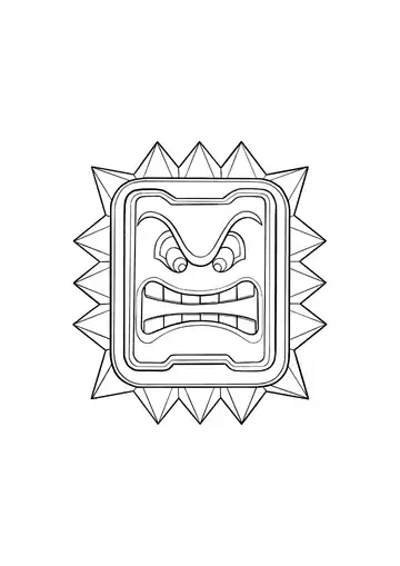Super Mario Bros. Thwomp coloring page
