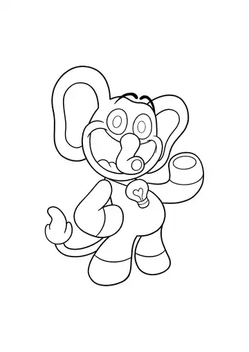 Poppy Playtime Chapter 3 Smiling Critters Bubba Bubbaphant coloring page