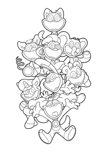 Poppy Playtime Chapter 3 All Smiling Critters coloring page