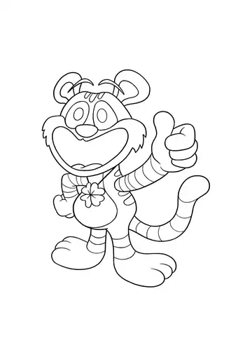 Poppy Playtime Chapter 4 Rejected Critters Tiggy Tigers coloring page