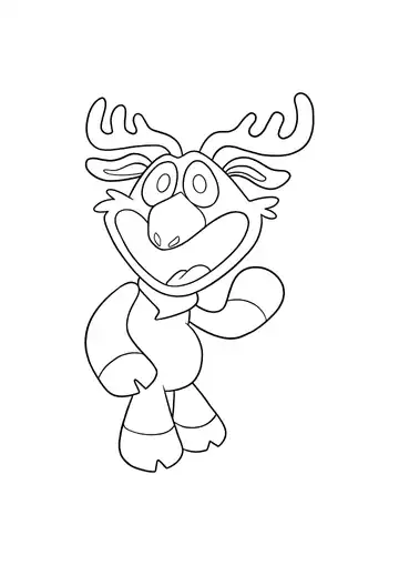 Poppy Playtime Chapter 4 Rejected Critters Moody Moose coloring page