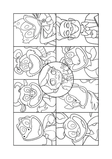 Poppy Playtime Chapter 4 All Rejected Critters Mashup coloring page