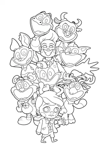 Poppy Playtime Chapter 4 All Rejected Critters coloring page
