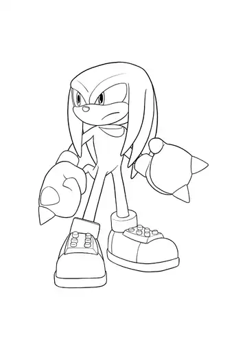 Sonic the Hedgehog Knuckles Pose coloring page