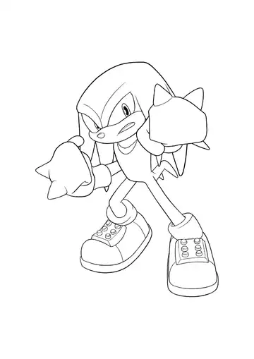 Sonic the Hedgehog Knuckles Pose coloring page