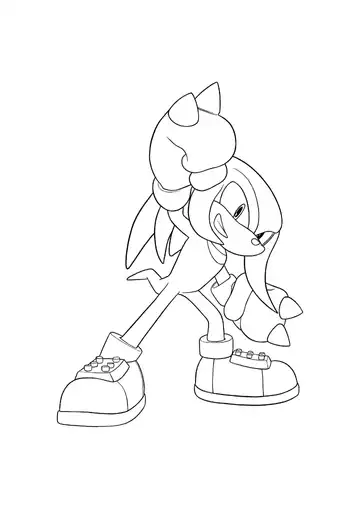 Sonic the Hedgehog Knuckles Pose coloring page