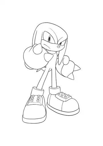 Sonic the Hedgehog Knuckles Pose coloring page