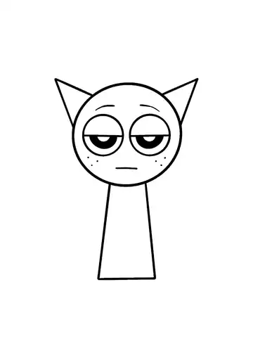 Incredibox Sprunki Gray coloring page
