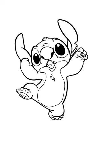 Lilo & Stitch - Stitch chearing coloring page