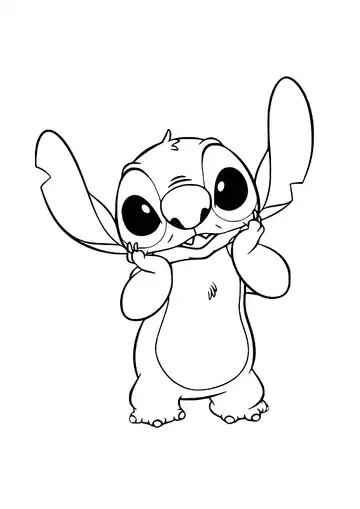 Lilo & Stitch - Shy Stitch coloring page