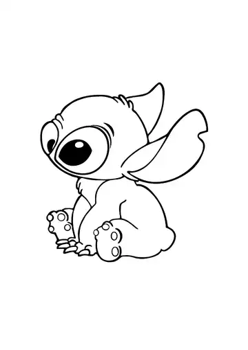 Lilo & Stitch – Cute Sitting Stitch coloring page