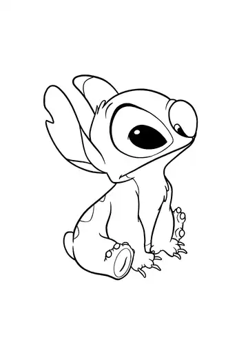 Lilo & Stitch – Suspicious Stitch coloring page