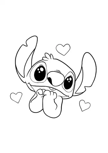 Lilo & Stitch – Love-Struck Stitch coloring page