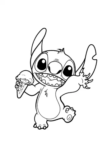 Lilo & Stitch – Ice Cream Victory Stitch coloring page