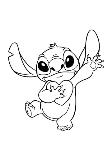 Lilo & Stitch – Heart Hug Stitch coloring page