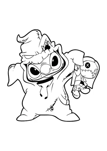 Lilo & Stitch – Halloween Stitch in costume coloring page