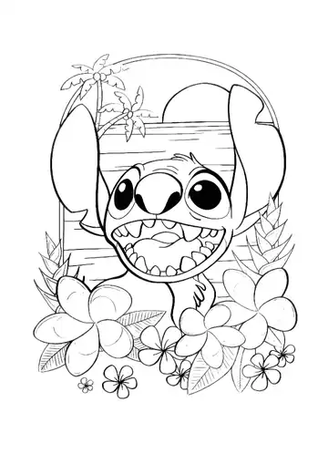 Lilo & Stitch – Tropical Stitch coloring page