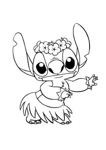 Lilo & Stitch - Aloha Hula Stitch coloring page