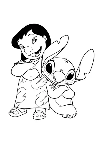Lilo & Stitch – Posing coloring page