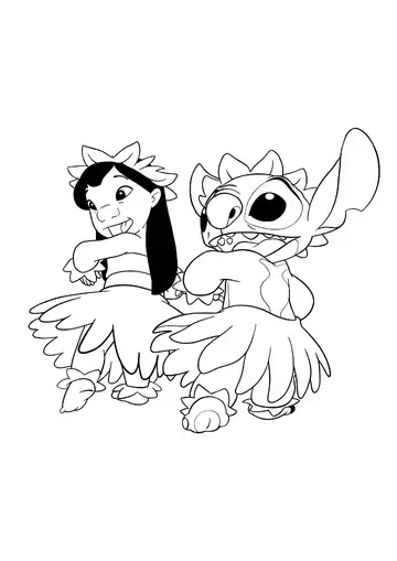 Lilo & Stitch – Hula Dancing Fun coloring page