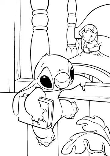 Lilo & Stitch – Bedtime Story coloring page