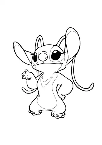 Lilo & Stitch - Angel confident pose coloring page