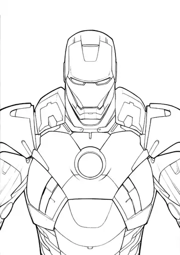 Frontal Iron Man coloring page