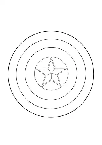 Captain America shield coloring page
