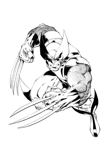 Wolverine slashing attack coloring page