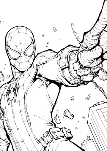 Spider-Man web slinging coloring page